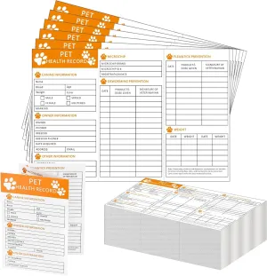 150 Pcs Puppy Shot Record Card Vaccine Book for Dogs Canine Health Record 3.9 x 5.9 Inch Vaccines Shot Memo Canine Puppy Vaccination Brochure for All Stages Medical Grooming Kennel Care