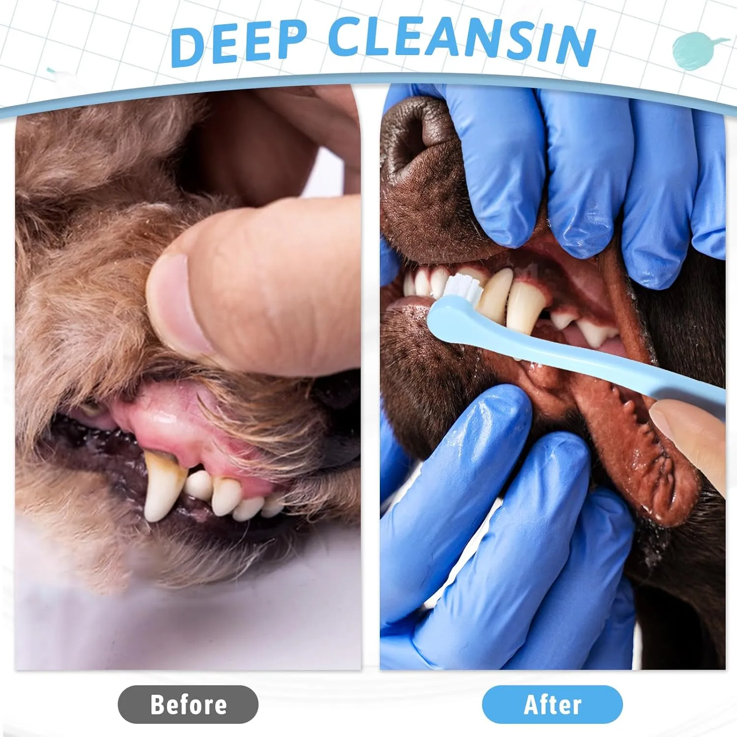 2 Pack Small Dog Toothbrush Pet Toothbrush Cat Tooth Brush Puppy Tooth Brush Mini Head Soft Deep Clean Kit, Portable Travel Friendly and Easy to Use for Small Dog & Cat, Puppy, Kitten