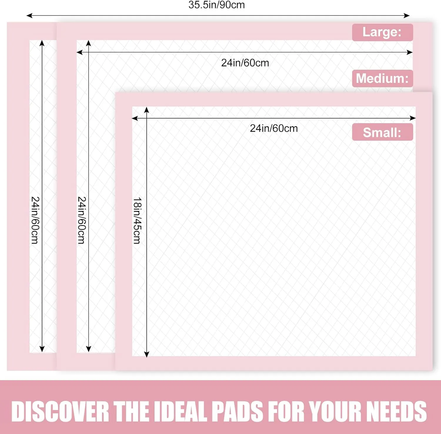 50 Pcs Disposable Changing Pads,Disposable Puppy Pads,Puppy Training Pads,24" x 18" Dog Pee Pads,Super Absorbent Potty Pads,Leak Proof Pet Training Pads,for Puppies Cats Rabbits( Pink, Small)