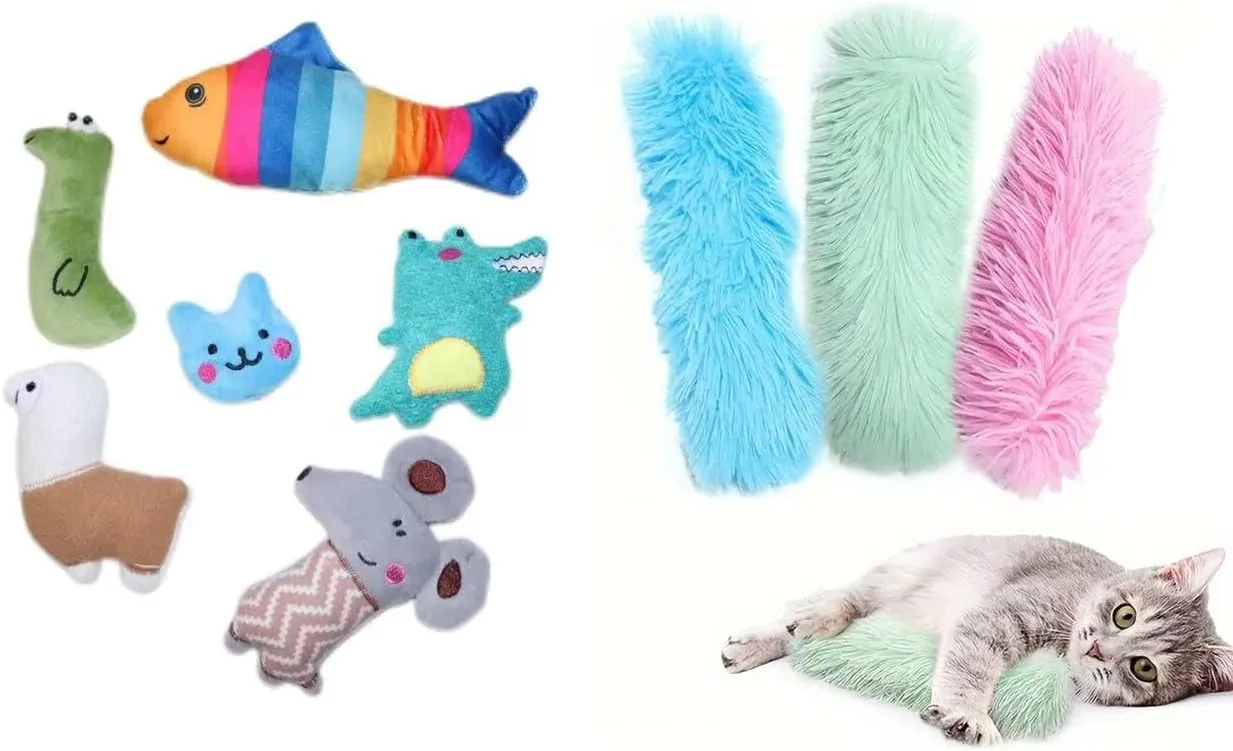 6-Pack Catnip Cat Toys and Cat Pillow Toys 3 Pack