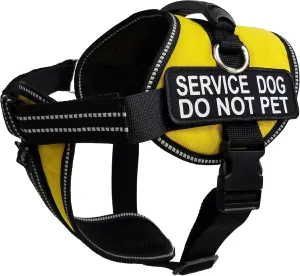 ActiveDogs Padded Air-Tech Dog Harness - Reflective No Pull Service Dog Vest, M Girth 22"-30", Yellow