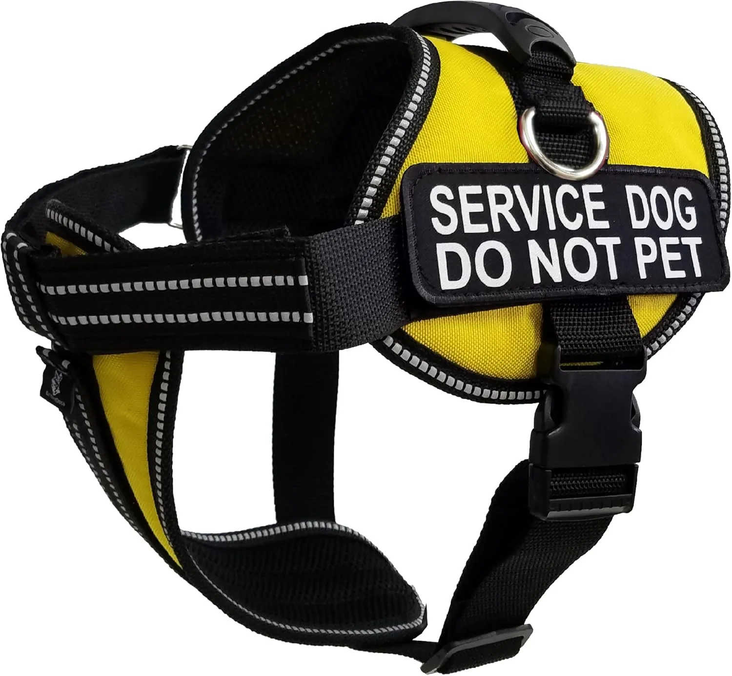 ActiveDogs Padded Air-Tech Dog Harness - Reflective No Pull Service Dog Vest, M Girth 22"-30", Yellow