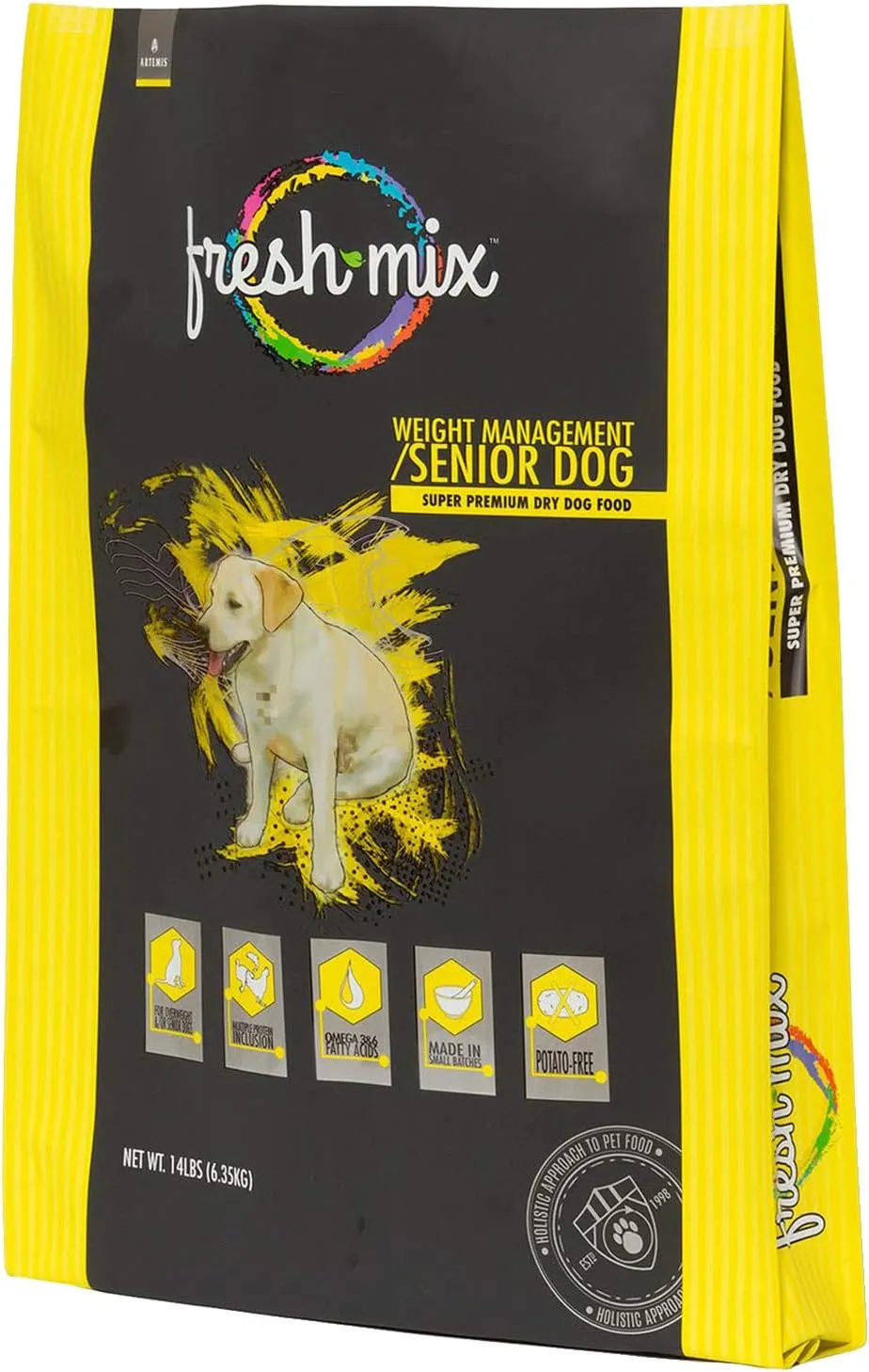 ARTEMIS Fresh Mix Dry Dog Food  Perfect Weight Management Formula Senior Premium Meat Recipe Health Nutrition Omega 3 6 Protein 4lb Bag