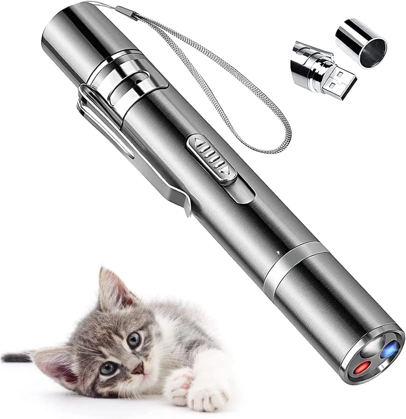 AYZUTQL Cat Laser Pointer Toy, Cat Laser Toy Rechargeable Laser Pointer Cat Toys for Indoor Cats Chaser Laser Light Interactive Exercise Toys for Indoor Playing Cat Toy Lazer Pointer
