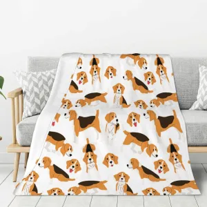 Beagle Dog Blanket Super Soft Fleece Throw Blanket Warm and Cozy Lightweight Bed Blanket for Couch, Sofa, Camping, and Travel All Season Blankets Gifts 50" x40