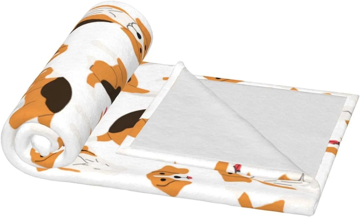 Beagle Dog Blanket Super Soft Fleece Throw Blanket Warm and Cozy Lightweight Bed Blanket for Couch, Sofa, Camping, and Travel All Season Blankets Gifts 50" x40