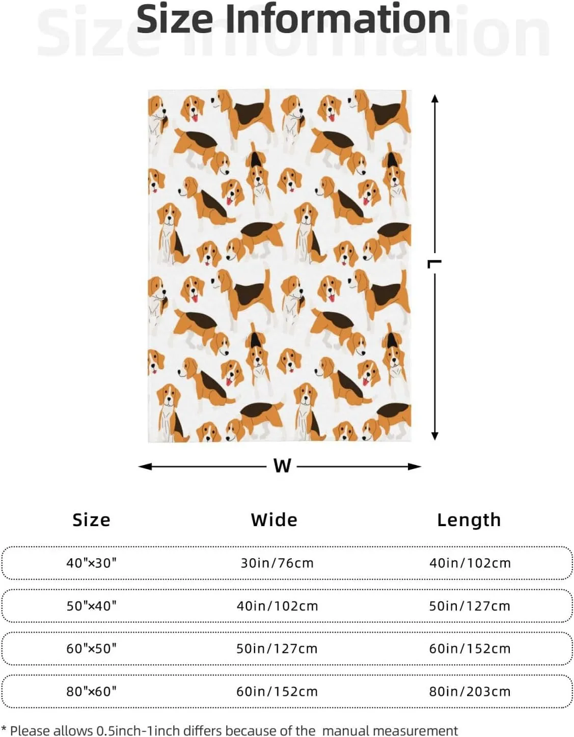 Beagle Dog Blanket Super Soft Fleece Throw Blanket Warm and Cozy Lightweight Bed Blanket for Couch, Sofa, Camping, and Travel All Season Blankets Gifts 50" x40