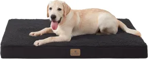 Bedfolks Orthopedic Dog Bed for Extra Large Dogs - Egg Foam Dog Crate Bed with Removable Waterproof Cover, Pet Bed Mat Suitable for Dogs and Pets Up to 100 lbs (44 x 32 x 3.5 inches, Black)