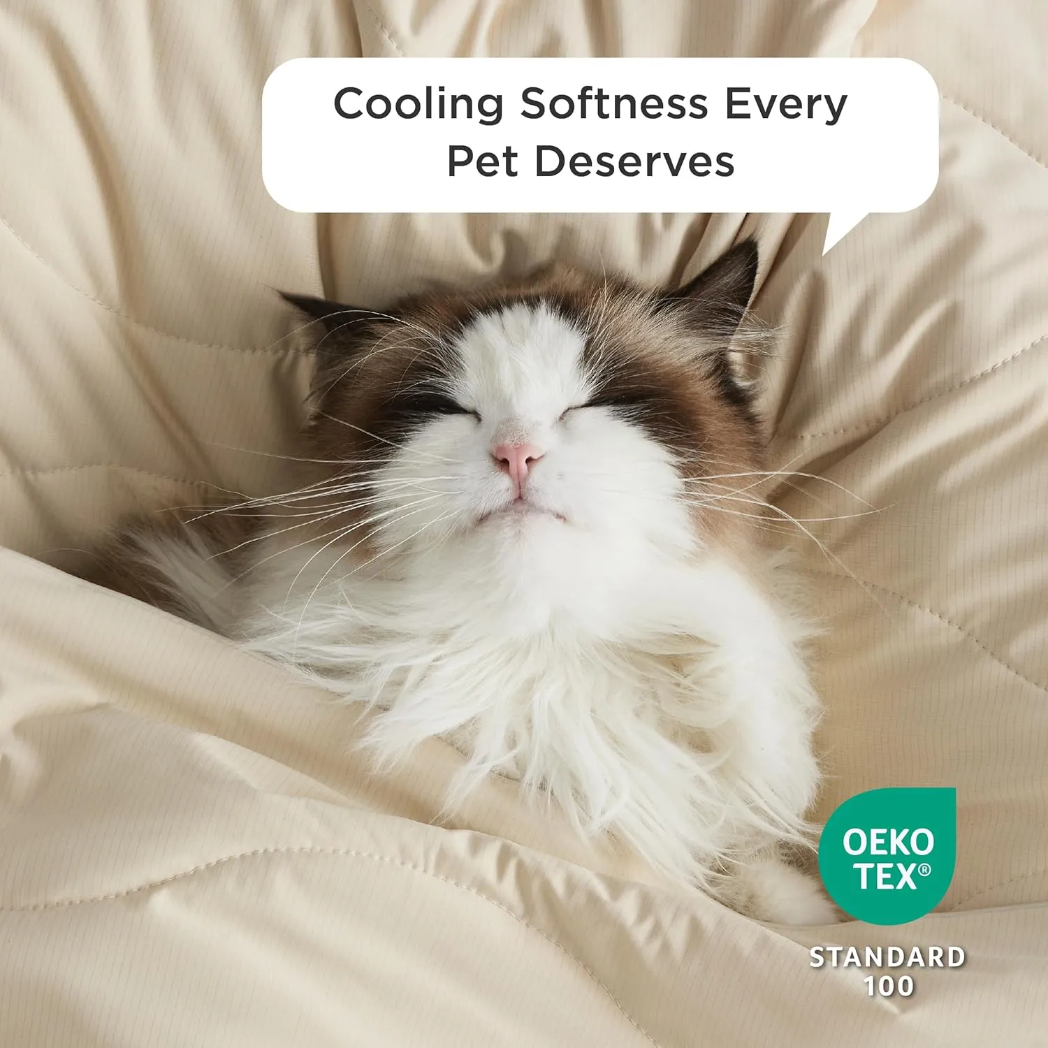 Bedsure Premium Cooling Blanket for Small Dog - Q-MAX>0.5, Breathable Summer Washable Cold Pet Throw Blanket, Soft Durable Self Cooling Cat Mat for Hot Weather, Gentle Cream, 25x35