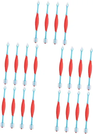 BESPORTBLE 5sets Ergonomic Long Handle Dog Toothbrush for Puppies and Dogs Pet Oral Cavity Cleaners 4pcs*5