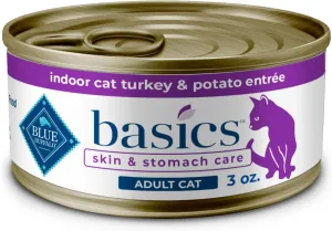 Blue Buffalo Basics Grain-Free Adult Wet Dog Food, Skin & Stomach Care, Limited Ingredient Diet, Turkey Recipe, 3-oz Can, 24 Count
