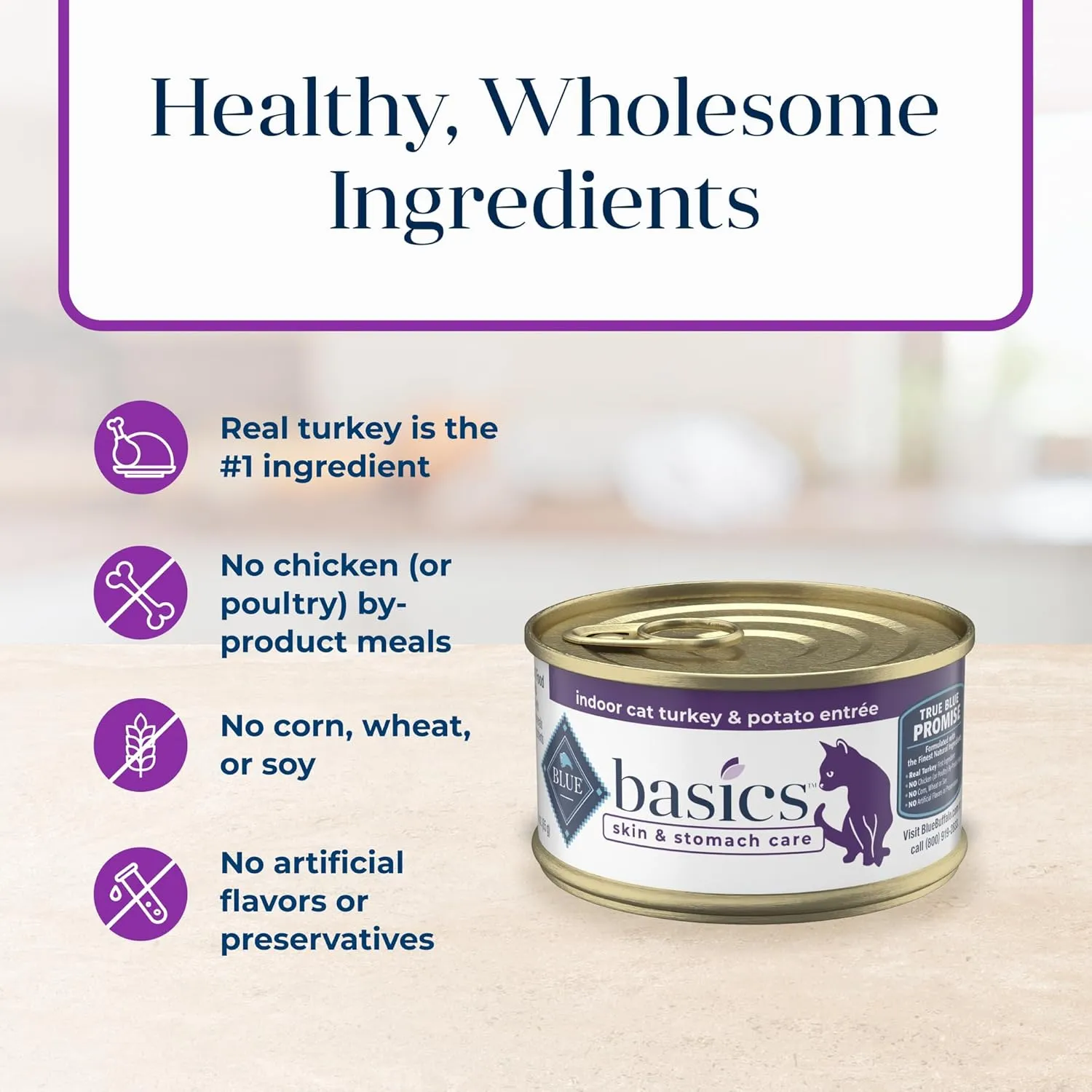 Blue Buffalo Basics Grain-Free Adult Wet Dog Food, Skin & Stomach Care, Limited Ingredient Diet, Turkey Recipe, 3-oz Can, 24 Count
