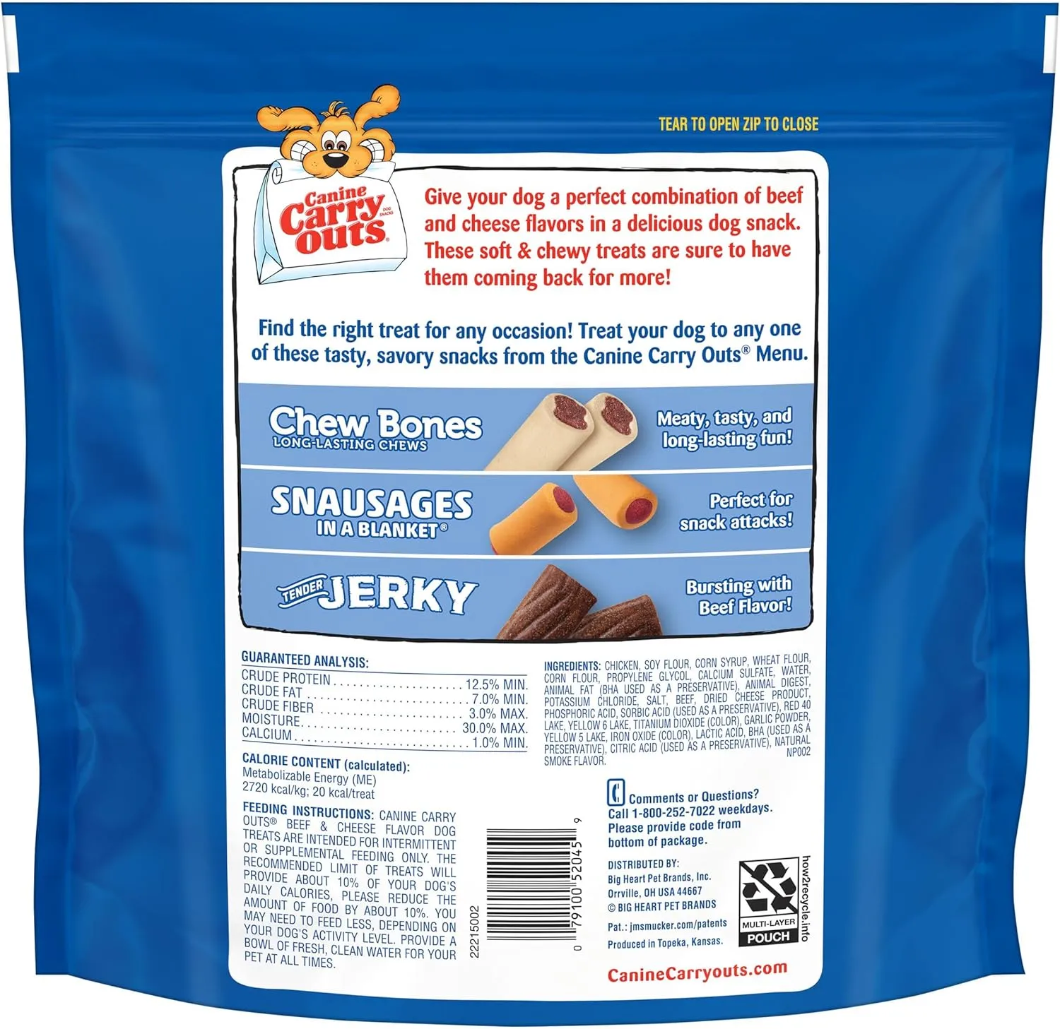 Canine Carry Outs Dog Treats, Beef & Cheese Flavor, 47 Ounce