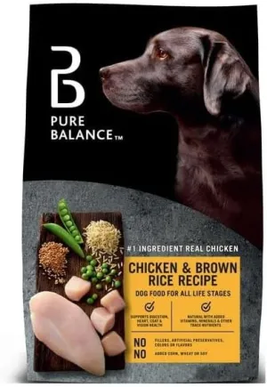 Chicken & Brown Rice Recipe Dry Dog Food, 30 Lbs, Added Vitamins, Minerals, and Other Trace Nutrients, Omega-6 and Omega-3 Fatty Acids Help Support Healthy Skin and Coat