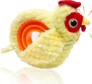 Chicken Tug of War Dog Toys to Keep Them Busy, Plush Squeaky Dog Toys with Slow Feeder, Stuffed Crinkle Puppy Chew Toy for Small Medium Large Dogs