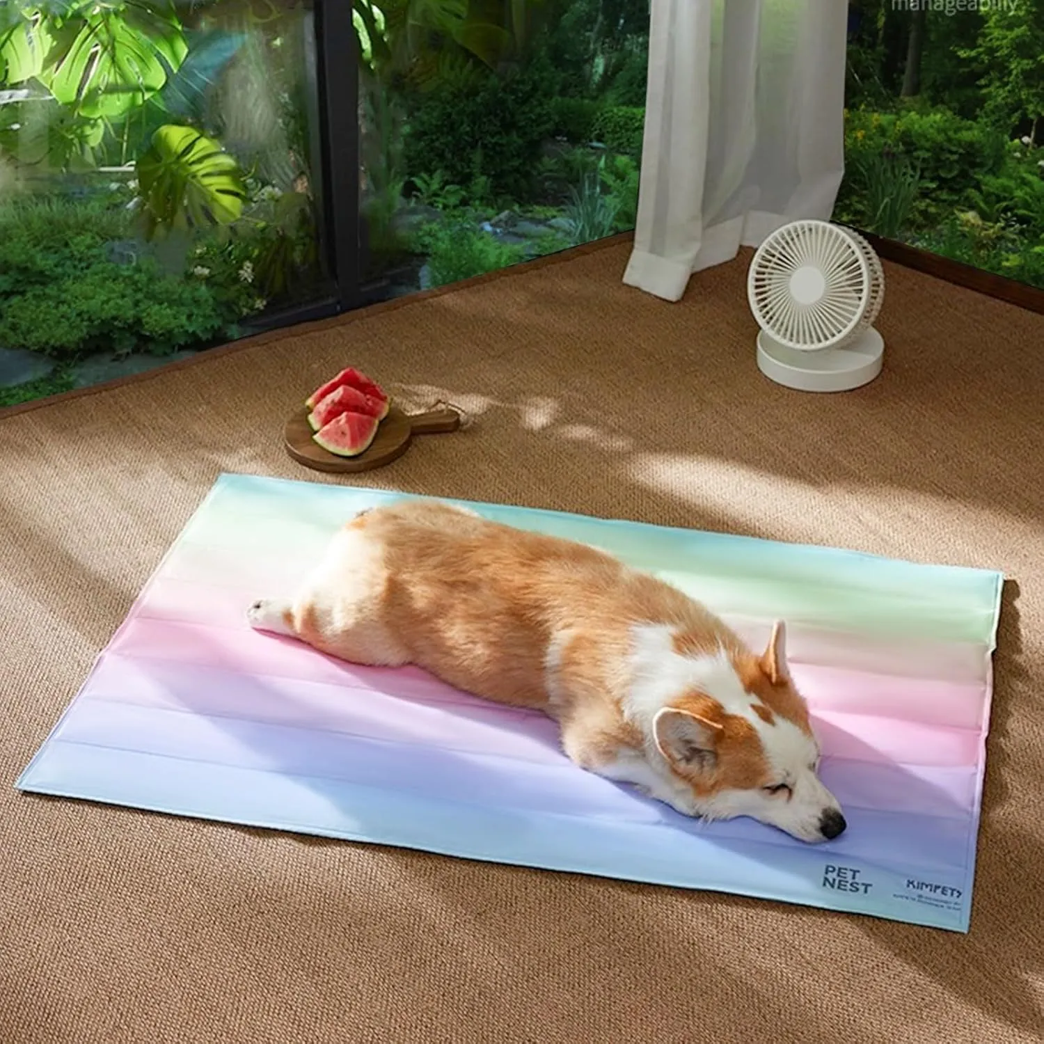 CyberPwas Dog Cooling Mat,X-Large Dog Bed,Gel Cooling Cover,Dog Cooling Mat,Dog Beds & Furniture,for Dogs in Camping&Outdoor Activities, Portable and Durable,Easy to Clean(Colorful, X-Large)