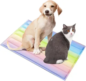 CyberPwas Dog Cooling Mat,X-Large Dog Bed,Gel Cooling Cover,Dog Cooling Mat,Dog Beds & Furniture,for Dogs in Camping&Outdoor Activities, Portable and Durable,Easy to Clean(Colorful, X-Large)