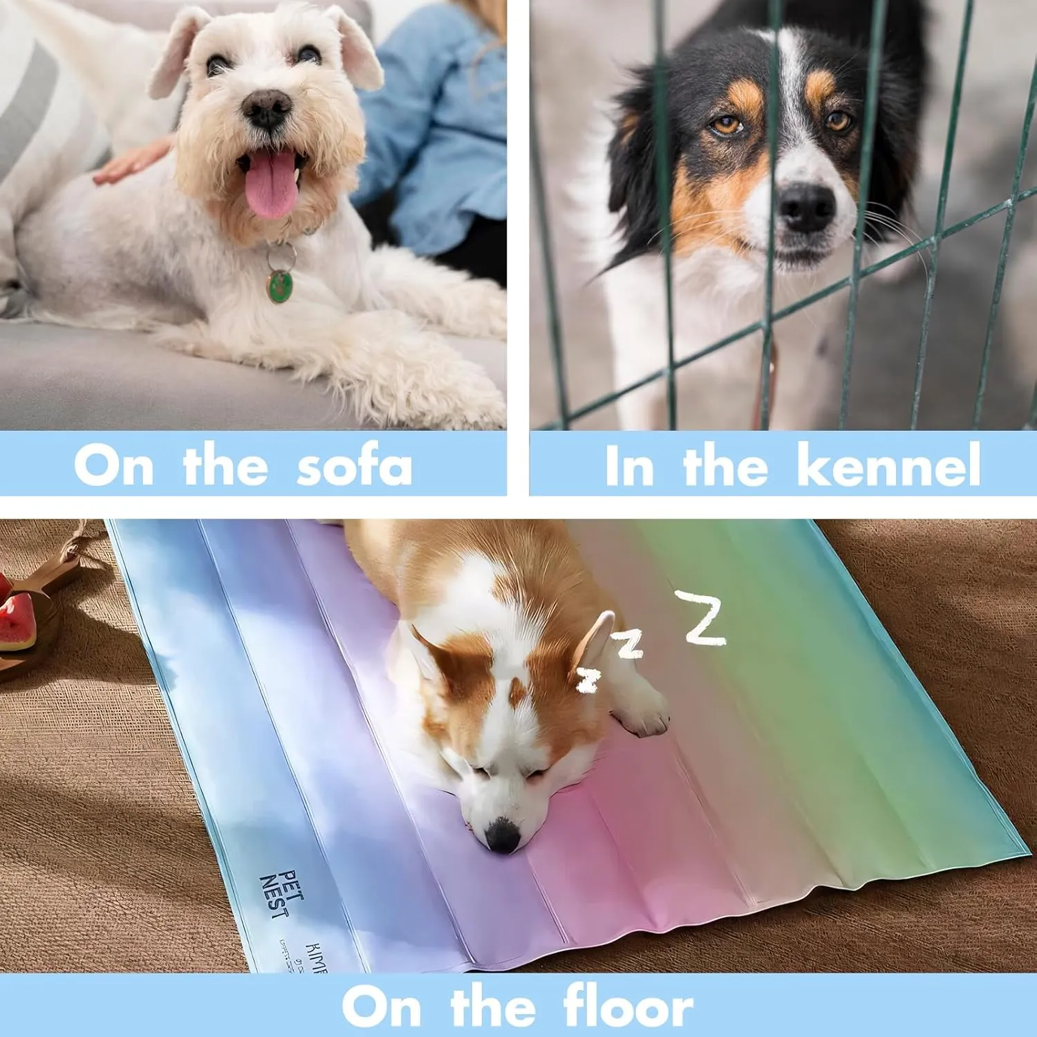 CyberPwas Dog Cooling Mat,X-Large Dog Bed,Gel Cooling Cover,Dog Cooling Mat,Dog Beds & Furniture,for Dogs in Camping&Outdoor Activities, Portable and Durable,Easy to Clean(Colorful, X-Large)