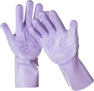 DELOMO Dog Washing Gloves-Soft and Gentle Pet Grooming Gloves for Dogs, Cats, Dog Scrubber Brush for Bath, Massaging and Deshedding