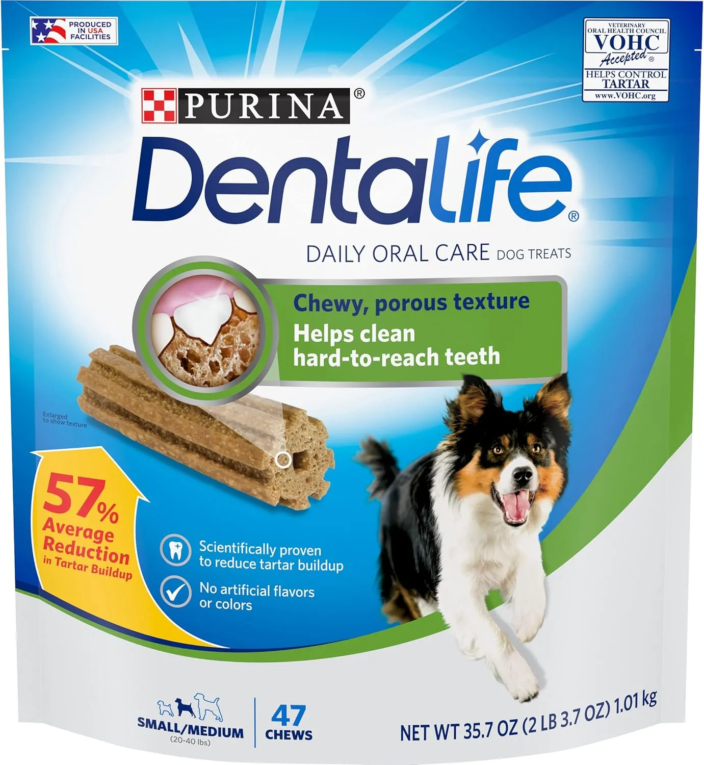 Dentalife DentaLife Made in USA Facilities Small/Medium Dog Dental Chews, Daily - 47 Treats