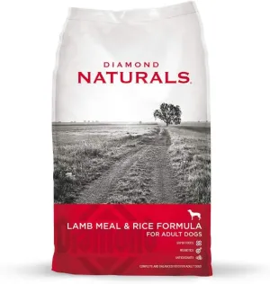 Diamond Naturals Adult Real Meat Recipe Premium Dry Dog Food With Real Pasture Raised Lamb Protein 40Lb
