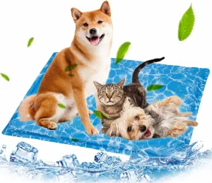 Dog Cooling Mat Pet Cooling Chill Pad Cool Blanket Water Injection Durable Cooling Dog Bed Mats for Extra Large Dogs Cats for Kennels Crates Beds Thick Foam Base