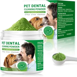 Dog Dental Powder,Dog Teeth Cleaning Powder,Dog Dental Cat Dental Care,Cat and Dog Teeth Cleaning,Canine Plaque Remover Helps Reduce Bad Breath,Improve Pet's Oral Cavity and Freshen Breath80G