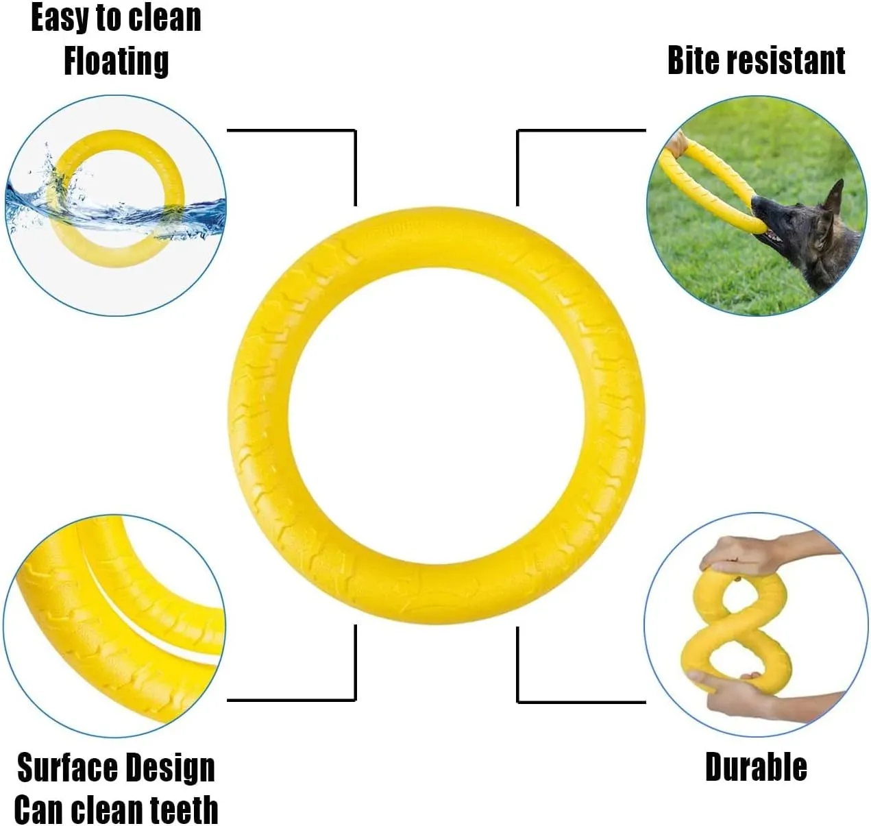 Dog Flying Disc,Floating Dog Ring Toys, Indestructible Dog Chew Toys for Small Chewers Dog Toys for Pool,Float Durable Outdoor &Indoor Puppy Toy for Throwing,Catching,Swimming,Training