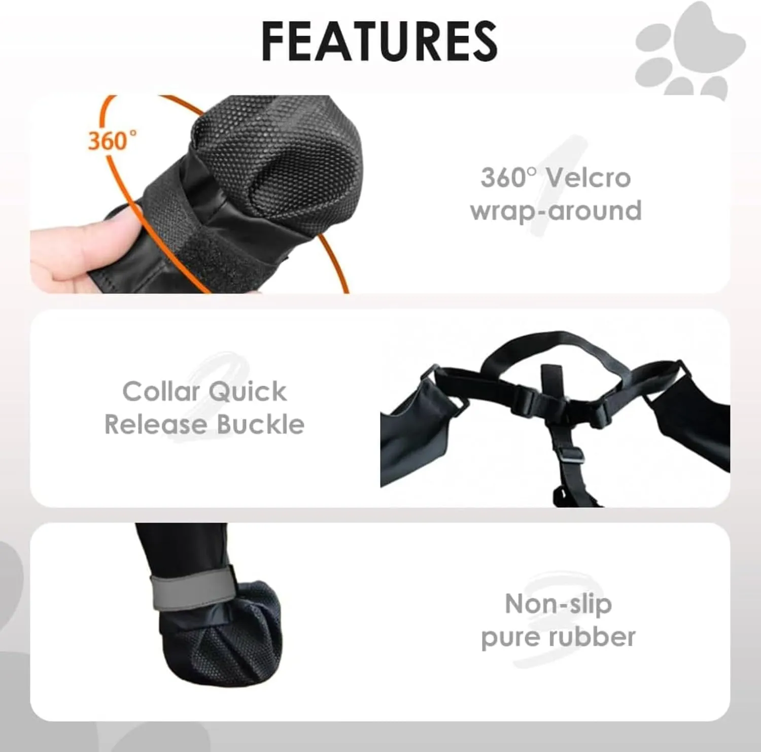 Dog Suspender Boots Leggings with Harness, Outdoor Straps Over Back Snow Boot, Waterproof Walkie Shoe, Anti-Slip and Dirty Proof Paw Protector for Small to Medium Dogs (Black,S)