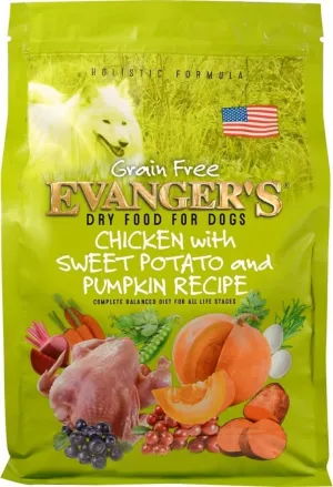 Evanger's Grain-Free Chicken with Sweet Potato & Pumpkin Dry Dog Food, 30 lb Bag