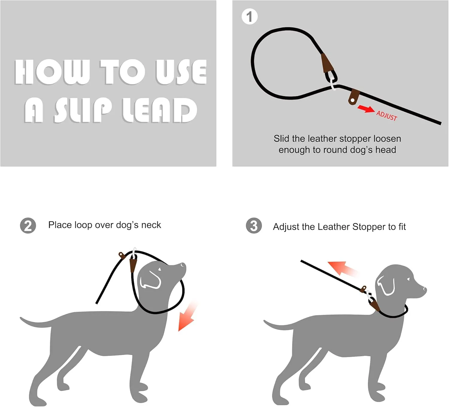 Fida Durable Slip Lead, 6 FT x 1/2" Heavy Duty Rope Leash for Large, Medium Dogs, No Pull Pet Training Leash with Highly Reflective, Purple