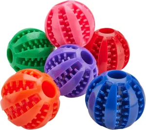 Fillable Treat Ball for Dogs to Keep Them Busy for Hours, 1.5" Puppy Puzzle Balls for Teething Dogs, Dog Crate Mind Stimulating Games for Puppy Boredom, Small Toy Breeds - 6 Pack