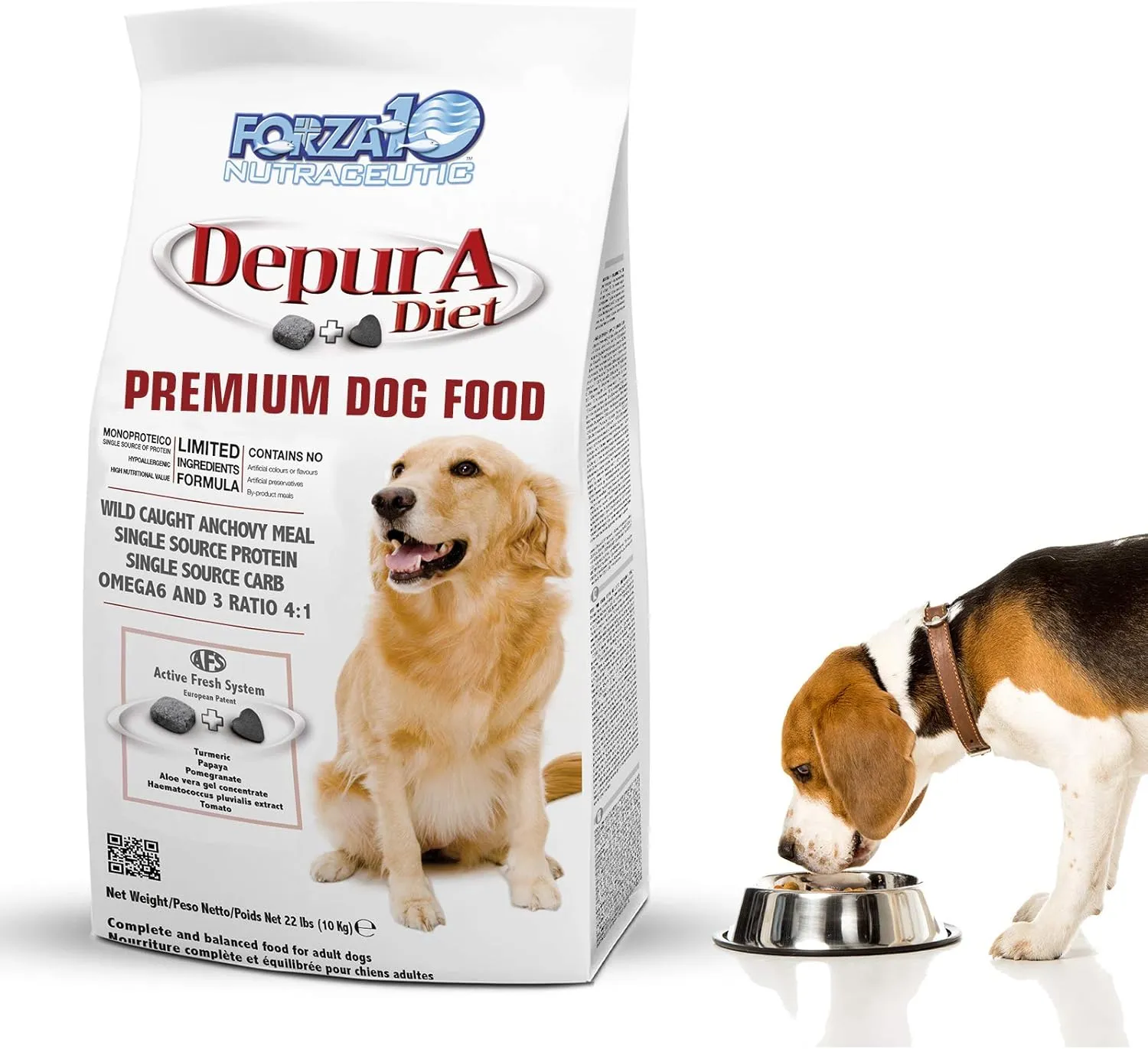 Forza10 Active Depura Daily Life Protection Dry Dog Food, Limited Ingredient Gluten Free All Natural Ingredients Omega 6 Vet Recommended Dog Food (Fish, 22 Pounds)