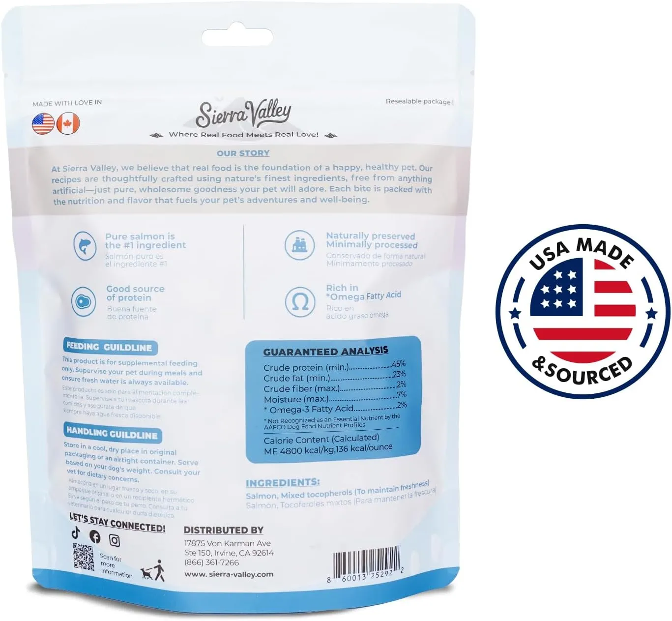 Freeze-Dried Salmon Dog Treats with Omega-3, Skin & Coat Health Soft Cubes, Single-Protein Limited Ingredient Diet, 2cm Easy Chew Size, Grain-Free Resealable Bag 6oz
