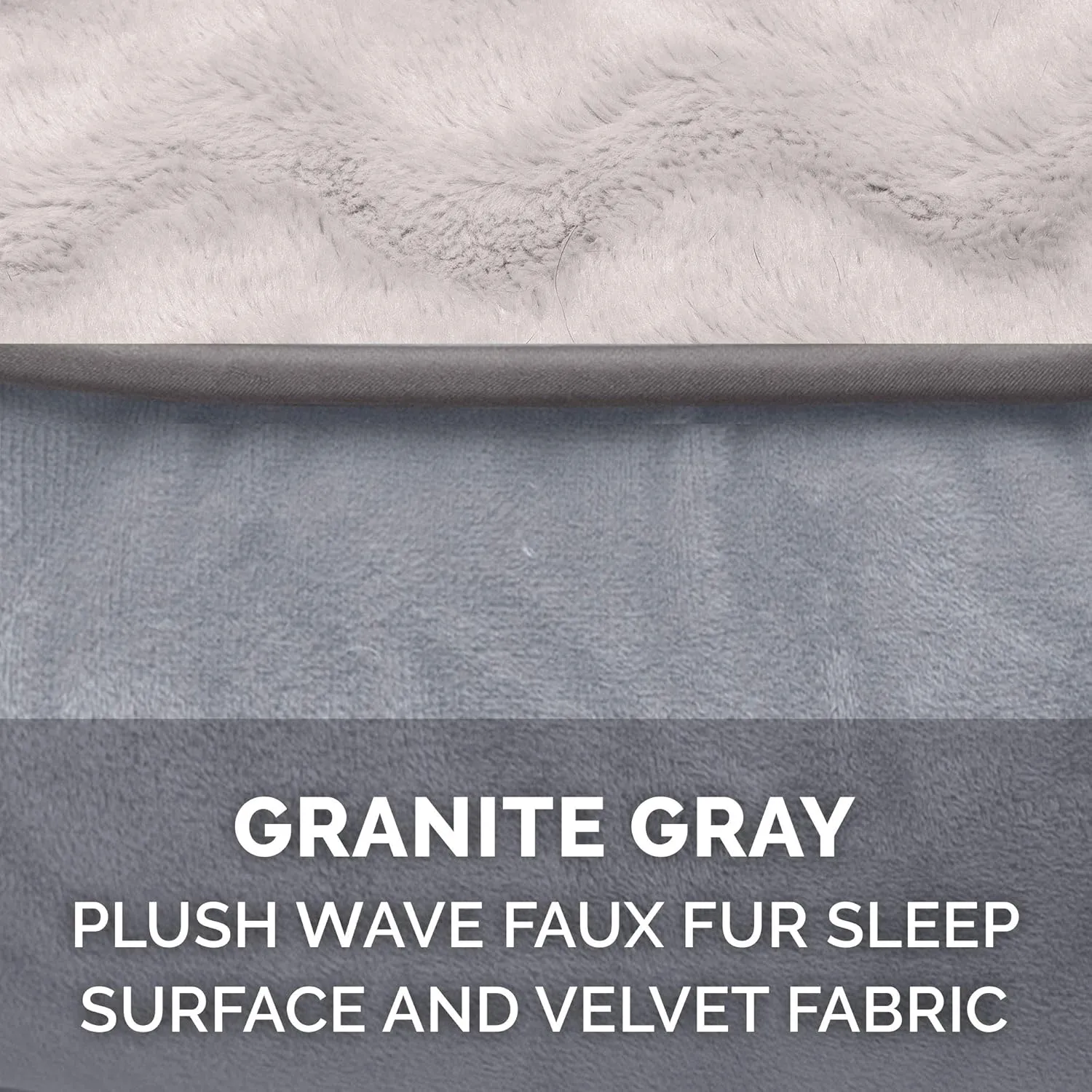 Furhaven Cooling Gel Dog Bed for Large Dogs w/ Removable Bolsters & Washable Cover, For Dogs Up to 95 lbs - Plush & Velvet Waves Perfect Comfort Sofa - Granite Gray, Jumbo/XL, 40.0"L x 32.0"W x 9.5"Th