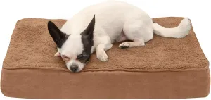 Furhaven Cooling Gel Dog Bed for Small Dogs w/ Removable Washable Cover, For Dogs Up to 20 lbs - Terry & Suede Mattress - Camel, Small
