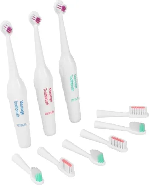 Gatuida 3pc Pet Toothbrush Electric Toothbrush for Dogs Electric Dog Tooth Brush