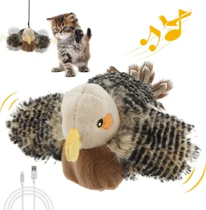 Gigwi Interactive Cat Toy for Indoor Cats - Rechargeable Motion Activated, Automatic Flapping and Chirping With Catnip, Beating Wings Hanging Toy