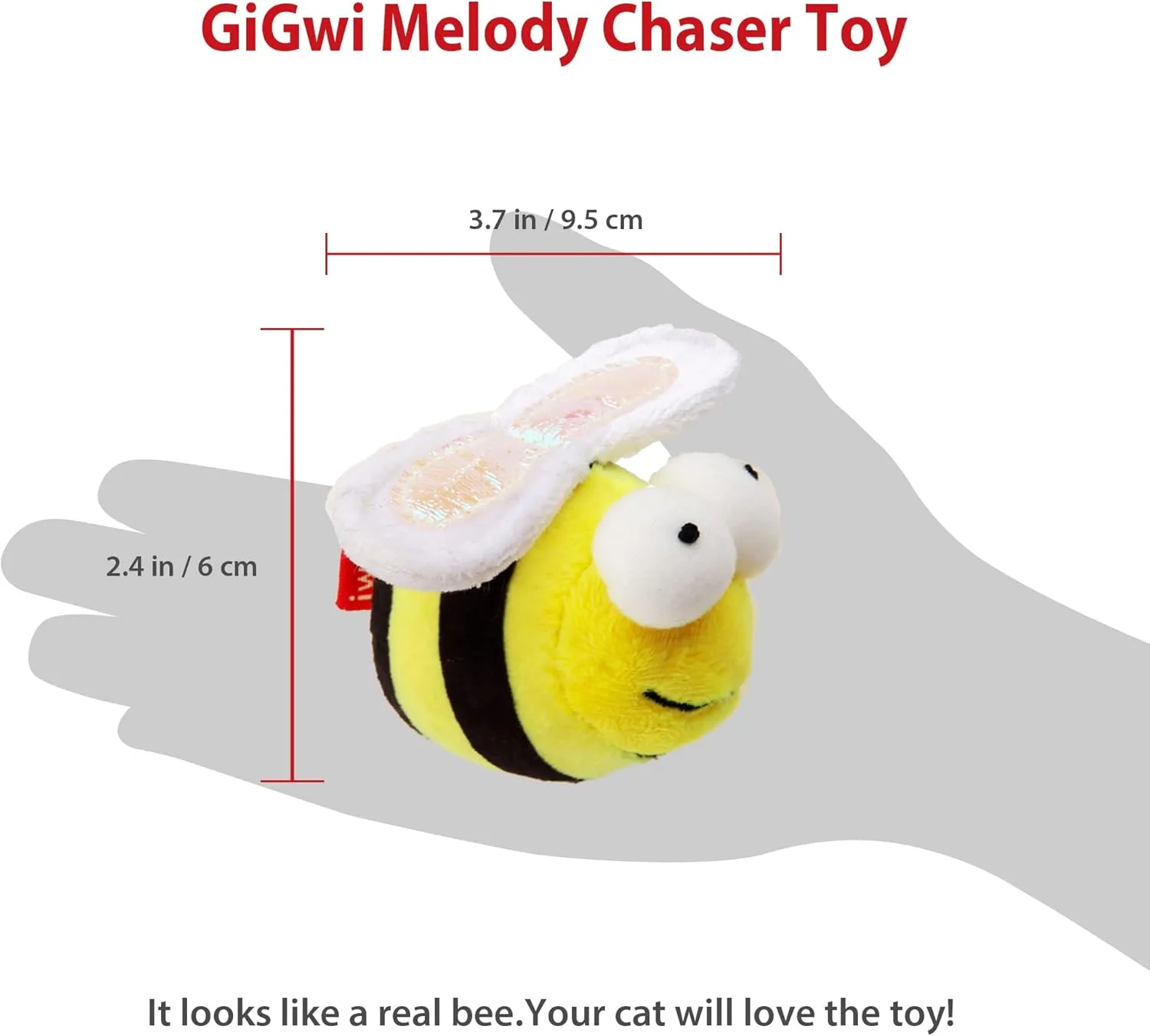 Gigwi Interactive Squeaking Cat ToyChirpy Bee Sound Toy for CatsMelody Chaser Play Squeak Kitten Toy for Boredom