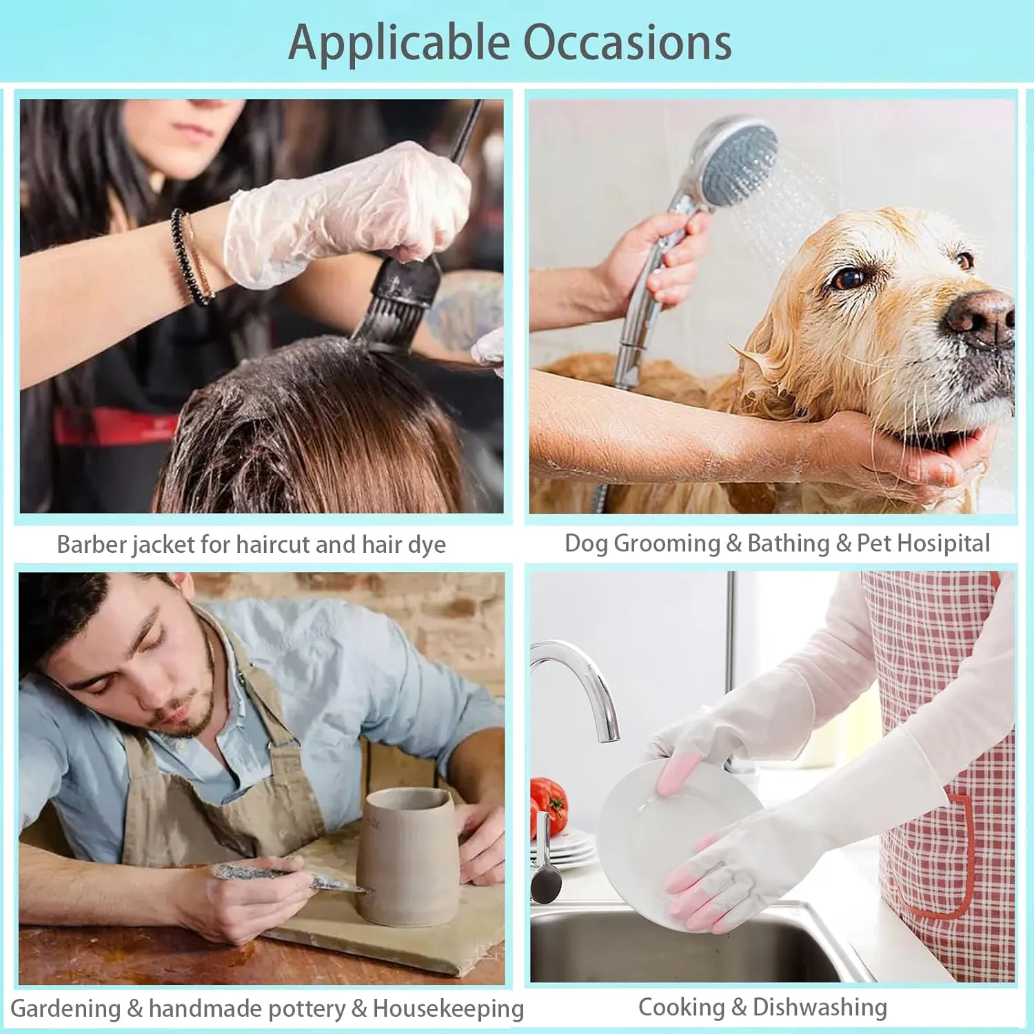 Gliitatu Dog Grooming Smock Barber Jackets for Women Men Professional Pet Groomer Smock Cosmetologist Barber Smock (M)