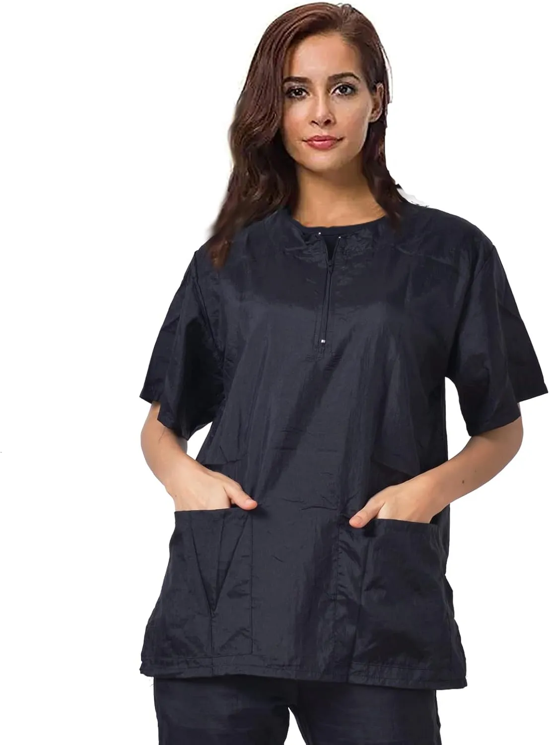 Gliitatu Dog Grooming Smock Barber Jackets for Women Men Professional Pet Groomer Smock Cosmetologist Barber Smock (M)