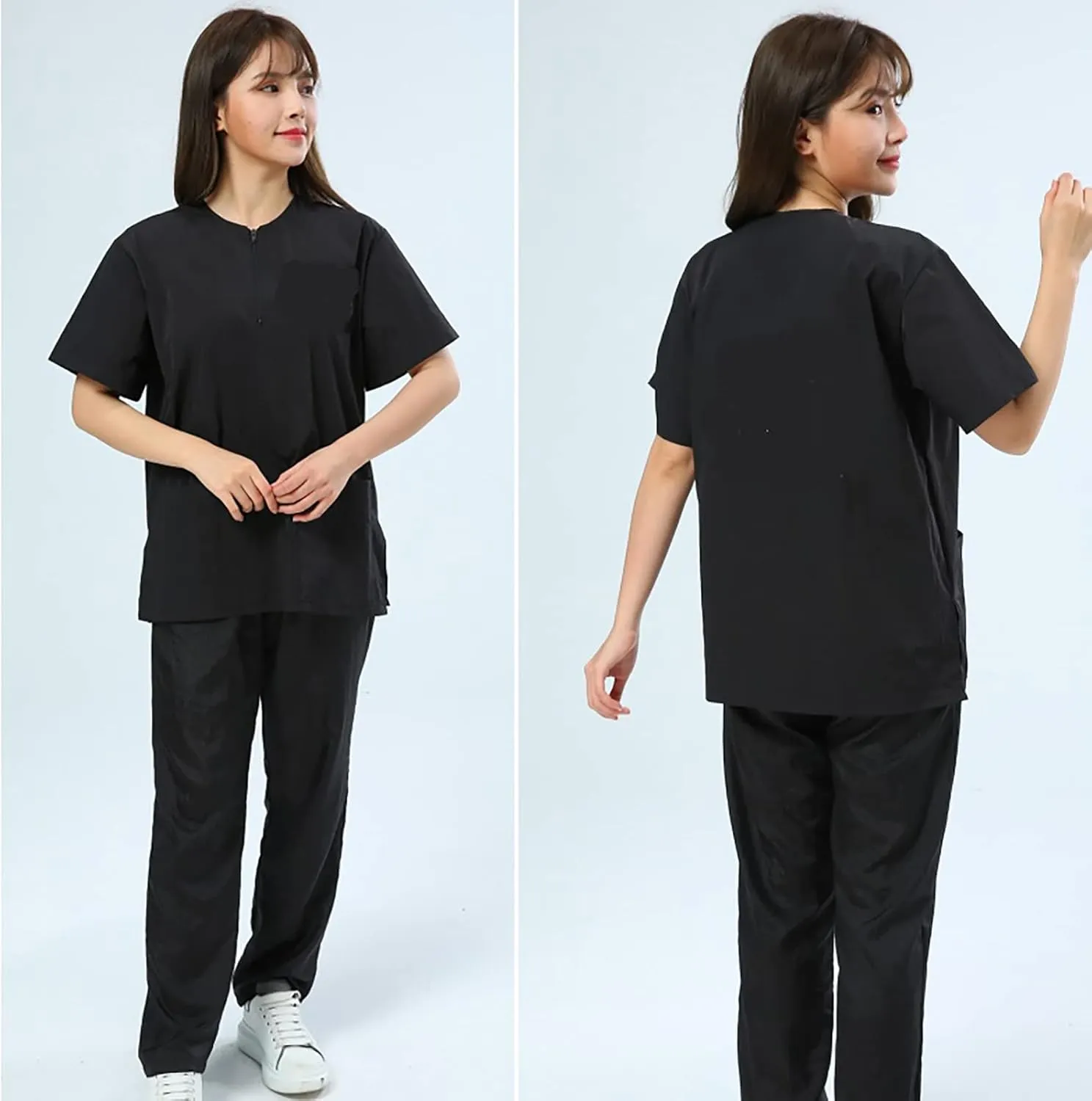 Gliitatu Dog Grooming Smock Barber Jackets for Women Men Professional Pet Groomer Smock Cosmetologist Barber Smock (M)