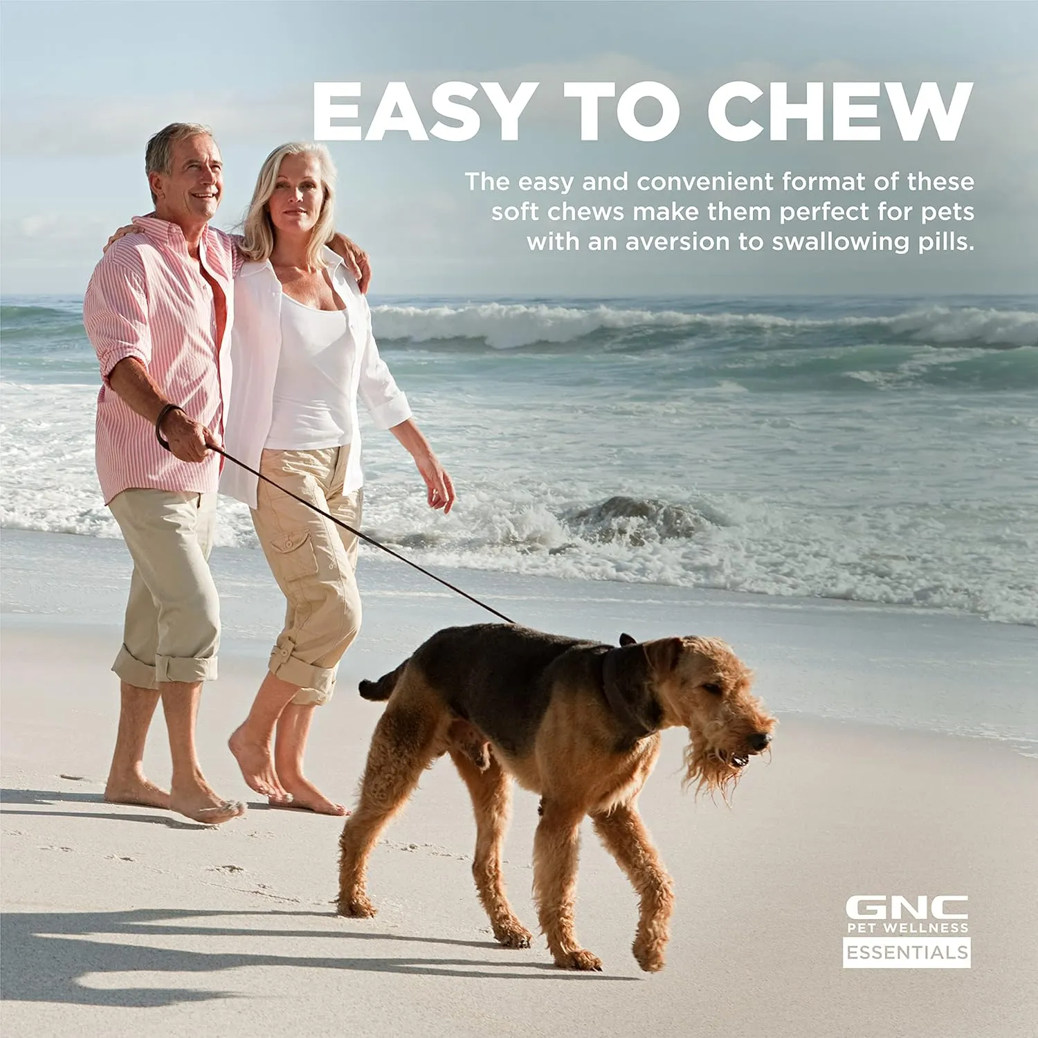 GNC Pets Essentials Digestion Supplements for All Dogs 60ct 2.2g Soft Chews Bacon Flavor 12oz Reusable Container | Daily Supplements for Dogs Digestion (FF15595)