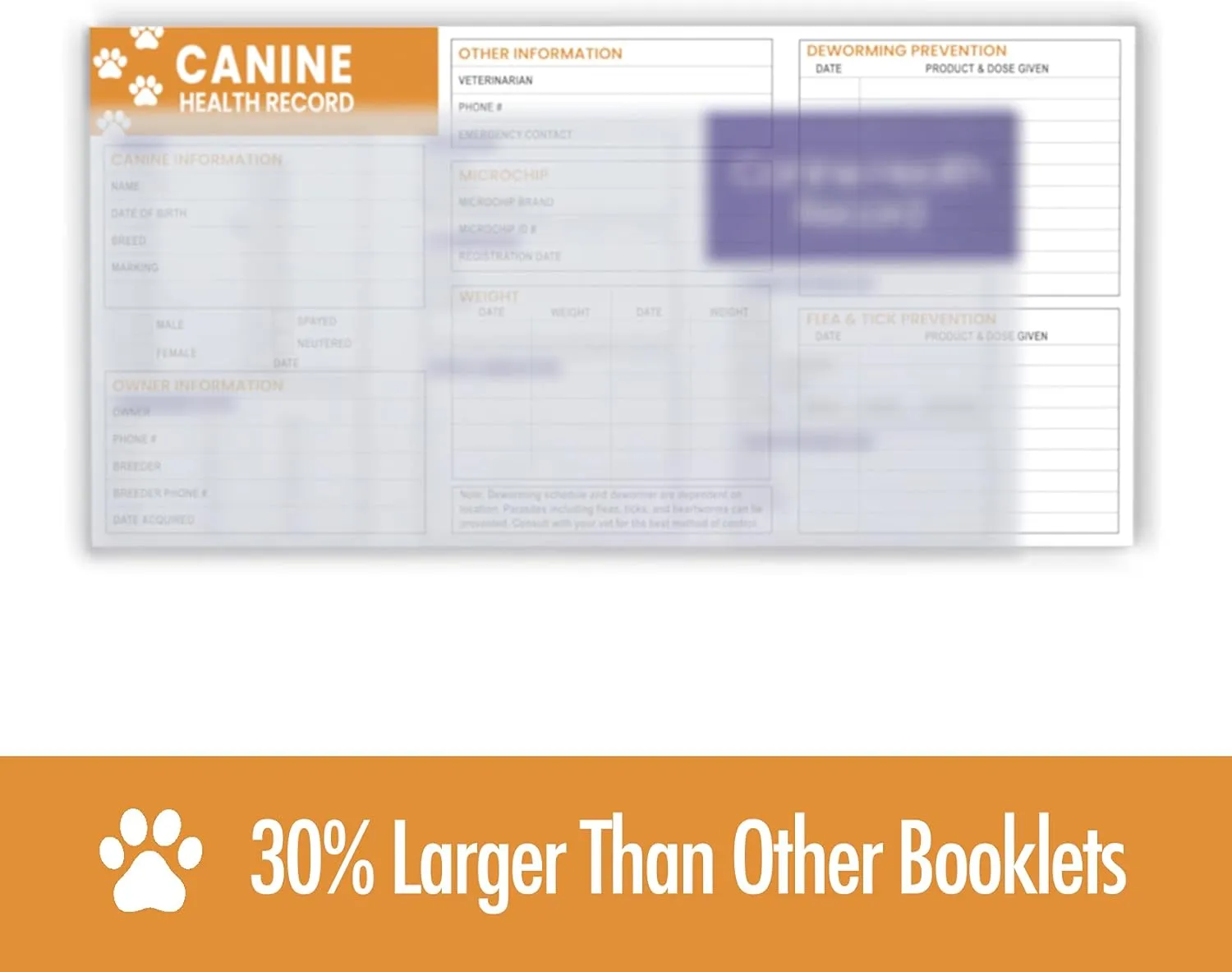 Good|Harbor Pet Supplies | (25 Pack) Premium Canine Health Record 6x4 Inch Booklets | Dog Vaccines Large Records - Puppy Shot Vaccination Brochure