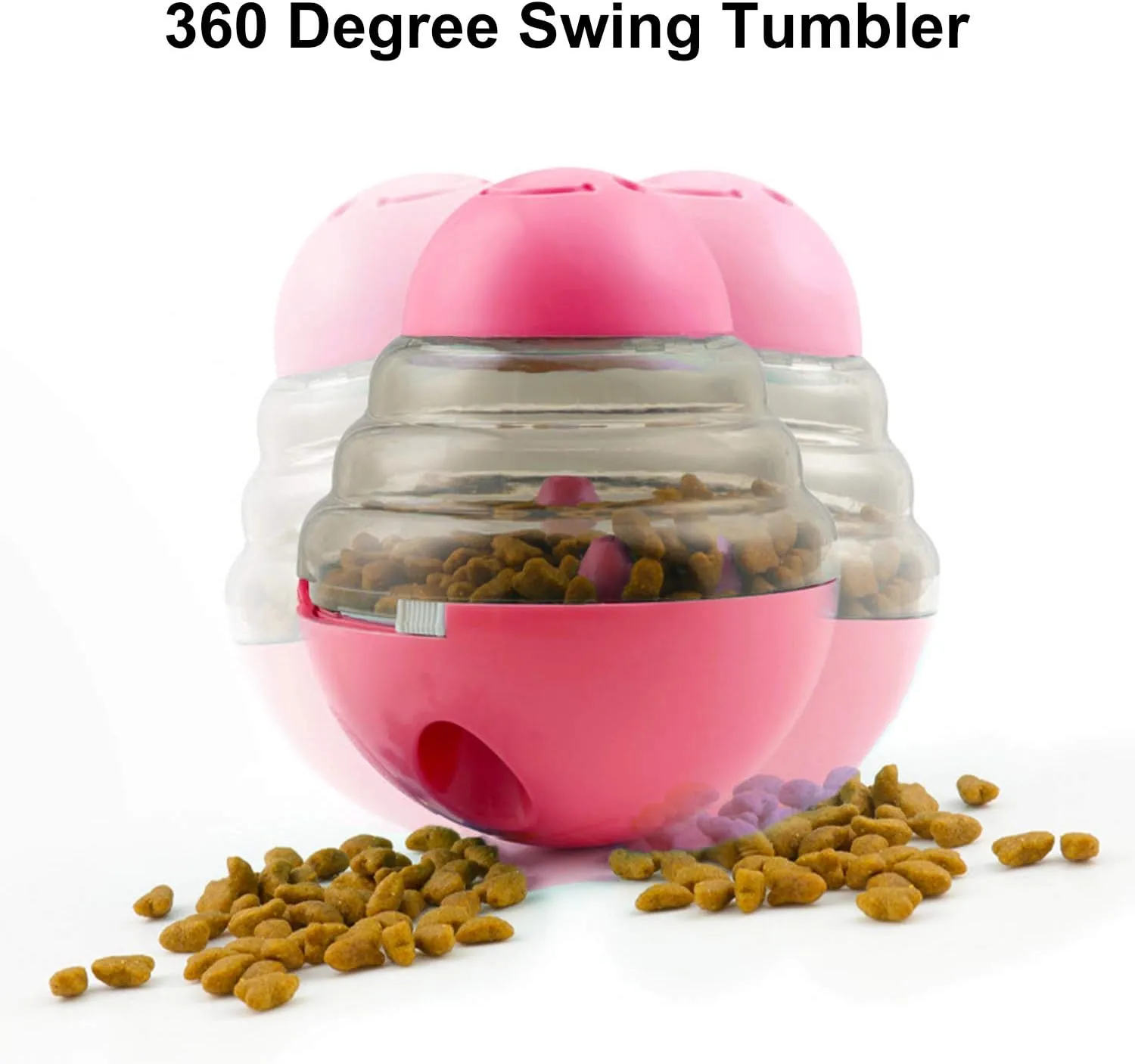 Guardians Tumbler Pet Food Toy, Interactive Dog Cat Leaky Treat Dispensing Ball, Slow Feeder for IQ Increase (Pink)