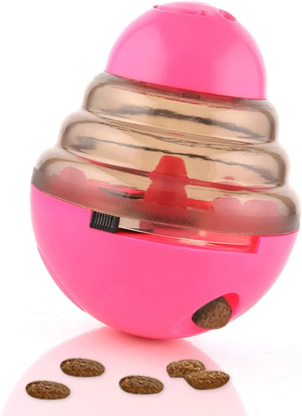 Guardians Tumbler Pet Food Toy, Interactive Dog Cat Leaky Treat Dispensing Ball, Slow Feeder for IQ Increase (Pink)