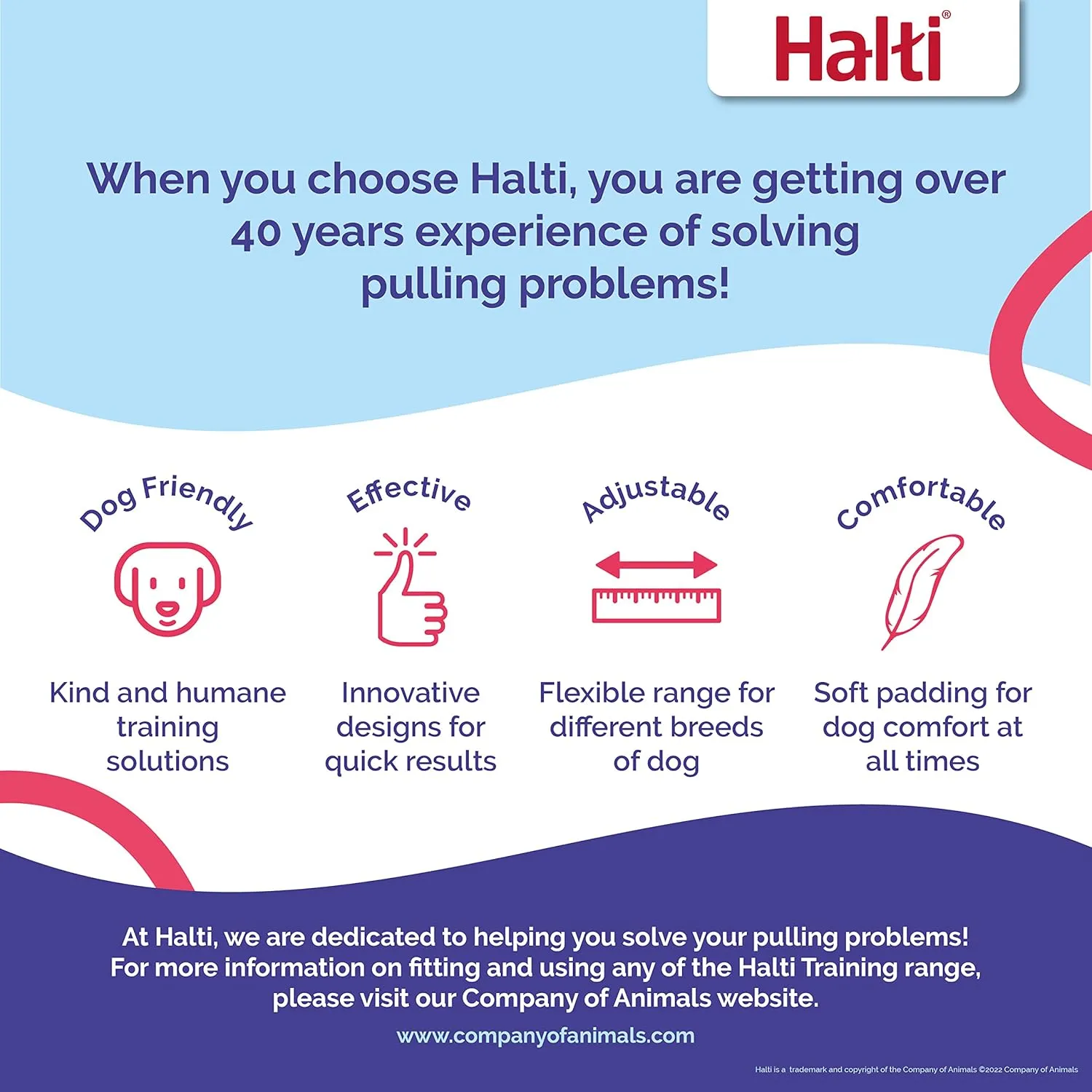 HALTI No Pull Harness - To Stop Your Dog Pulling on the Leash. Adjustable, Lightweight and Easy to Use. Reflective Dog Training Harness for Medium Dogs (Size M)
