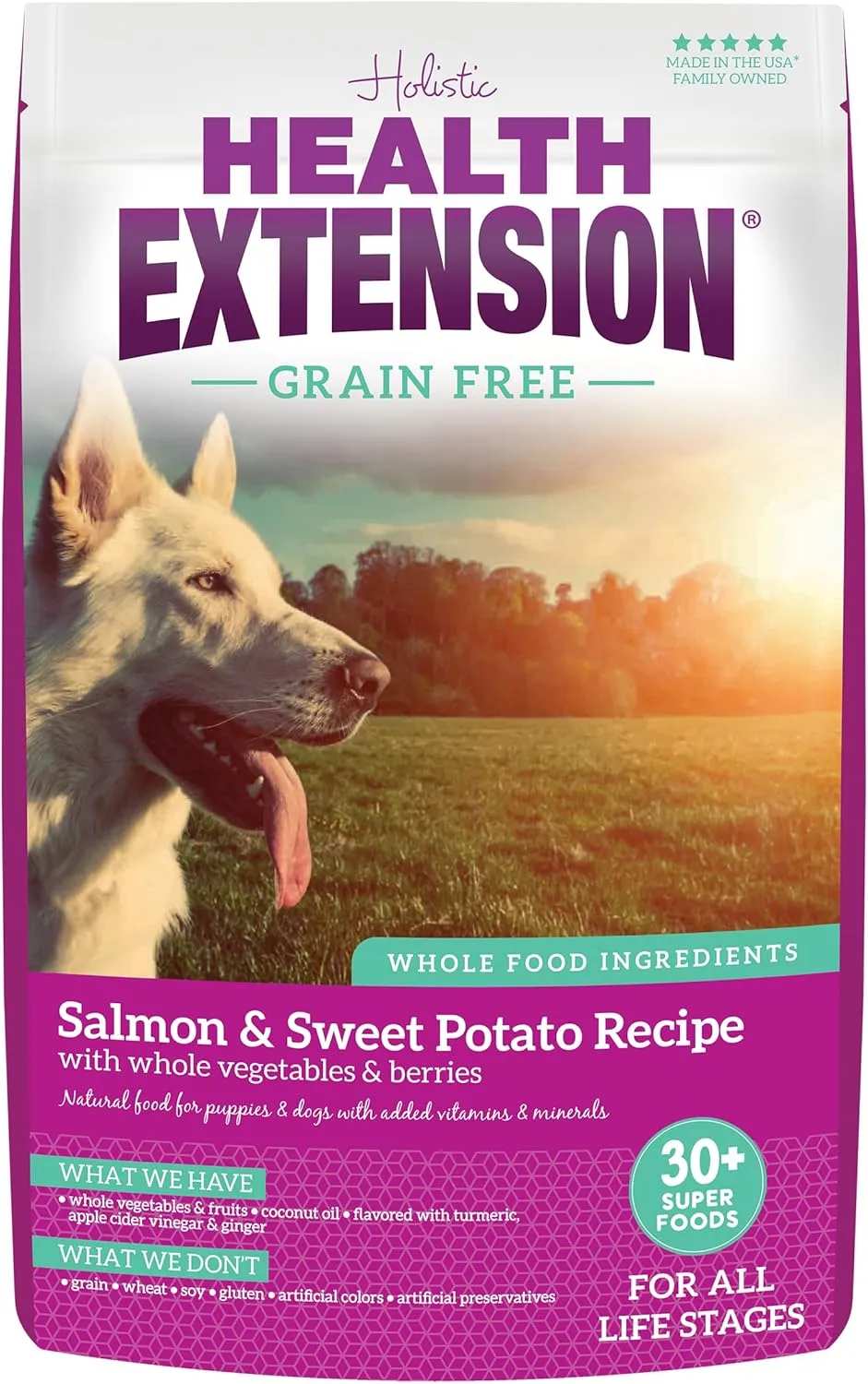 Health Extension Grain Free Salmon & Sweet Potato Dry Dog Food (23.5 lb / 10.66 kg) - Whole Foods Ingredients Formula with Omega 3 & Antioxidants for All Life Stages Dogs