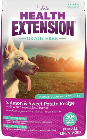 Health Extension Grain Free Salmon & Sweet Potato Dry Dog Food (23.5 lb / 10.66 kg) - Whole Foods Ingredients Formula with Omega 3 & Antioxidants for All Life Stages Dogs
