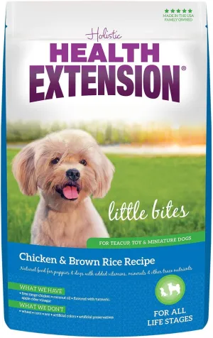 Health Extension Little Bites Chicken & Brown Rice Dry Dog Food (4 lb / 1.8 Kg) - Natural with Probiotics and Superfoods for Teacup, Toy & Small Breeds